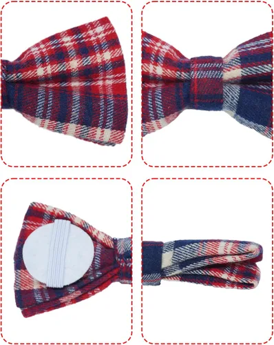 Vista 3 de PET SHOW 30 corbatines a cuadros para perros pequeños, corbatines para perros a granel para cachorros, accesorios para collar de mascotas