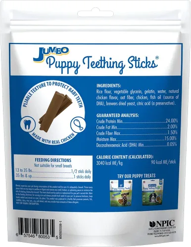 Vista 2 de N-Bone Palitos de dentición jumbo para cachorros, golosinas para perros con sabor a pollo, bolsa de 7.28 onzas