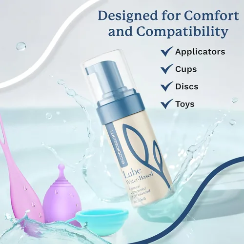 Vista 2 de Ecoblossom Lubricante a base de agua – Lubricante personal para juguete, taza de período, disco o aplicador – Gel natural