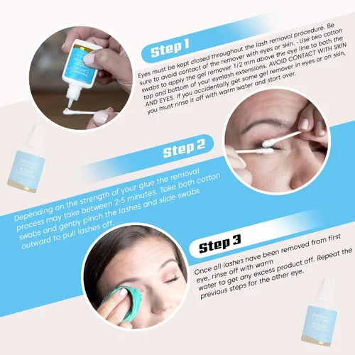 Vista 2 de Removedor de pestañas sensible para extensiones de pestañas - Gel removedor de extensiones de pestañas transparente - Removedor de extensiones