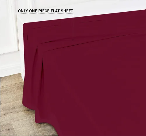 Vista 2 de TBM 1PC Solid Flat Sheet Smooth Touch Hotel Quality 100% Egyptian Cotton Perfectly Fit for Oversize and Extra Height Bed Solid 600 Thread Count