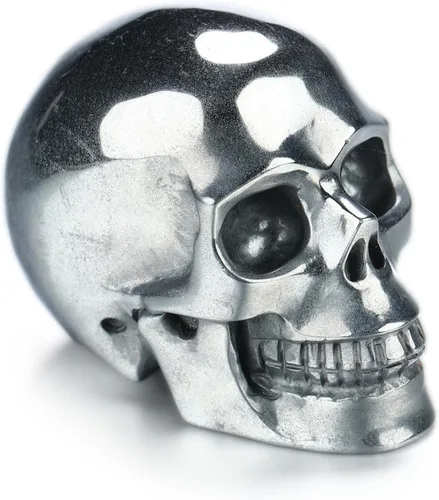 Vista 9 de Skullis Cabeza de calavera de cristal de obsidiana negra de 2.0 pulgadas, escultura de arte fino de piedras preciosas talladas a mano, estatua