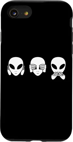Vista 18 de Alien See Hear Speak No Evil Funny Extraterrestrial Space Case for iPhone 17