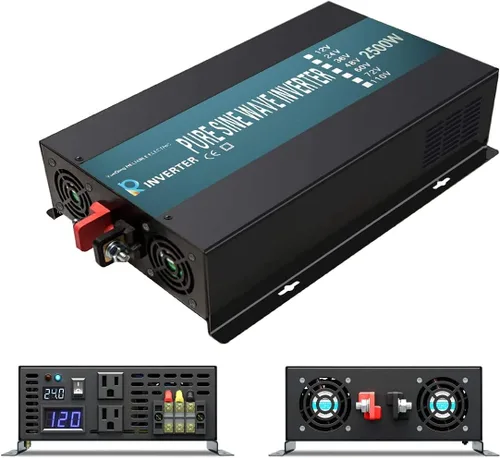 Vista 2 de WZRELB Inversor de corriente de onda sinusoidal pura 5000 W 24 V CC a CA - Solar, RV