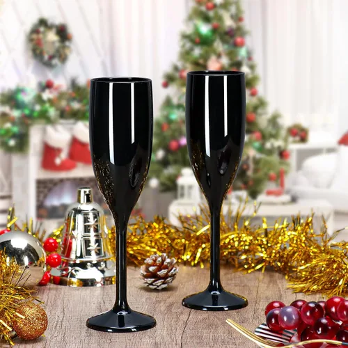 Vista 6 de XUWAIDSGN Copas de champán acrílicas, copas para brindar, vasos irrompibles para bar de mimosa, copas de vino reutilizables, copas de champán
