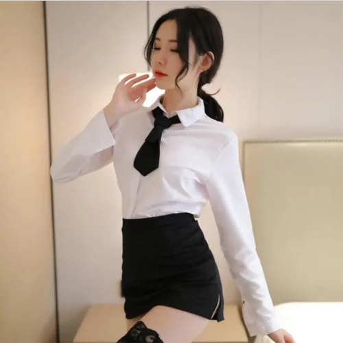 Vista 7 de Disfraz de secretaria de cosplay, profesora de anime, ropa interior profesional para dormitorio
