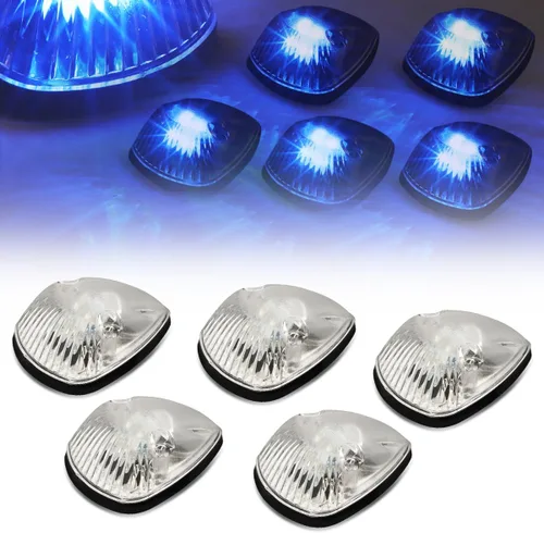 Vista 8 de Auto Dynasty Compatible con Dodge Ram 1500/2500 / 3500 BR 5 X LED Luces superiores de techo de cabina (carcasa negra, LED blanco)