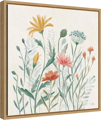 Vista 2 de Amanti Art Lienzo enmarcado para pared, 16 x 16 pulgadas, vibraciones de flores silvestres III por Janelle Penner, lienzo enmarcado para pared