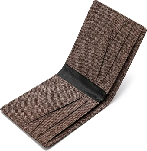 Vista 2 de Cartera de tela minimalista con bloqueo RFID plegable