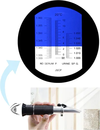 Vista 6 de Refractómetro clínico con ATC, proteína sérica de triple escala/gravedad específica de la orina/índice de refracción