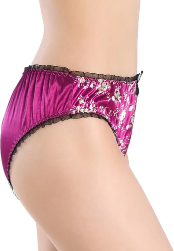 Vista 3 de Satini - Bragas para mujer con estampado floral de satén, bragas