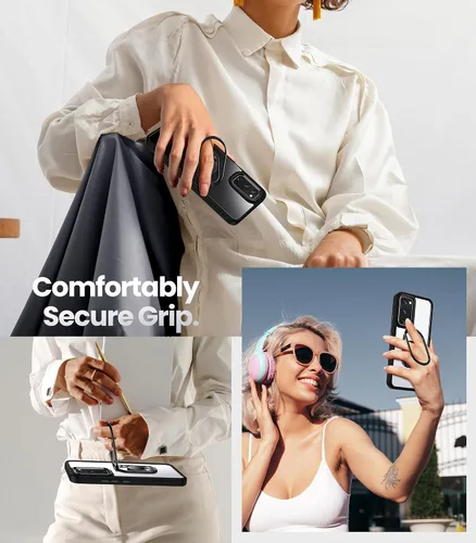 Vista 4 de Shields Up Funda para Samsung Galaxy S20 con soporte, Galaxy S20 transparente con soporte de doble anillo [ajustable y plegable] Funda protectora a