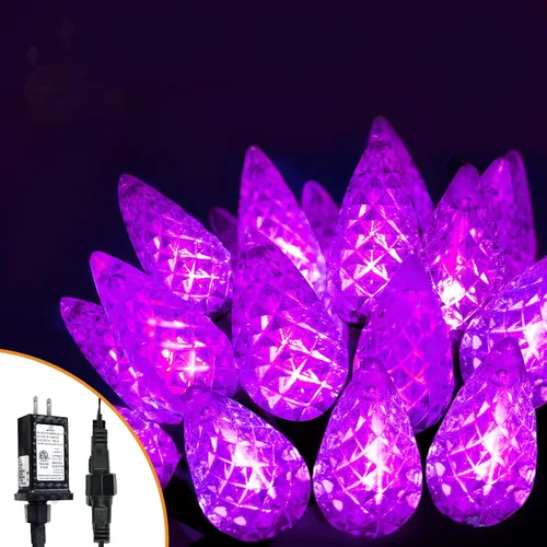 Vista 8 de Guirnalda de 240 luces LED C6 de 78 pies, luces de Navidad súper largas para exteriores e interiores con 13 modos y temporizador, luz parpadeante