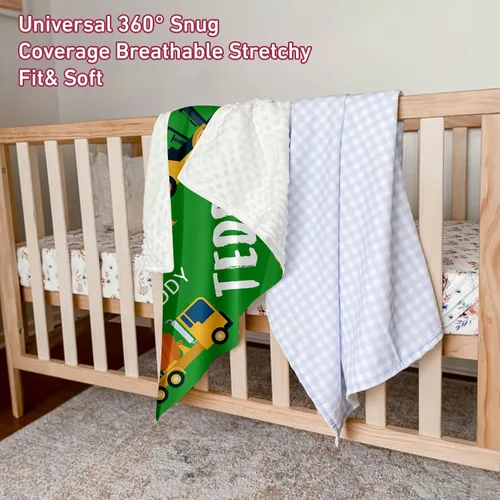 Vista 6 de Manta de bebé de doble capa con nombre personalizado, manta de ropa de cama para niños pequeños con estampado verde lima, multiusos para Halloween