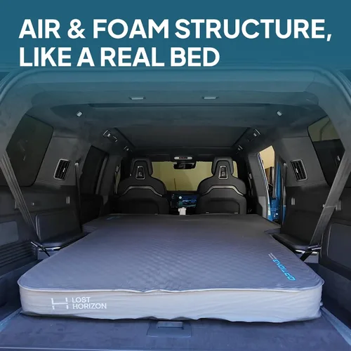 Vista 5 de Colchón de espuma autoinflable Lost Horizon para Rivian R1S Air & Foam Comfort, Adjustable Firmness, 4.5" Thick, R13 Insulation, All-season ready
