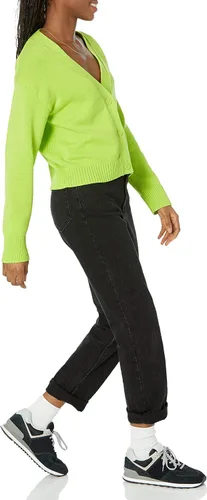 Vista 4 de Tienda Essentials - Cárdigan corto con cuello en V de ajuste holgado para mujer