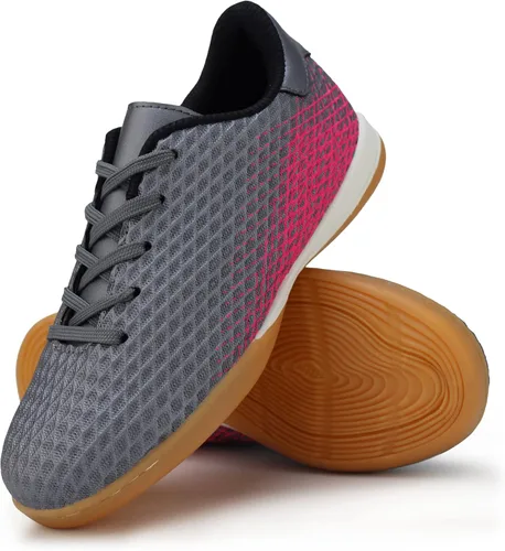Vista 4 de Hawkwell Tacos deportivos unisex con cordones para niños y niñas zapatos de fútbol para entrenamiento de interiores niñoniño pequeñoniño grande