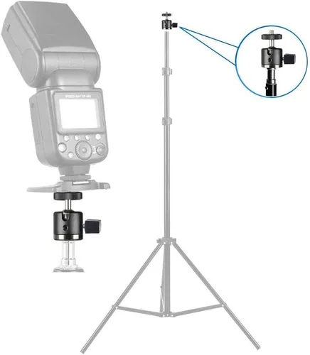 Vista 6 de UTEBIT Mini cabeza de bola, cabeza de trípode con zapata caliente de 1/4", adaptadores de montaje de cámara con cabeza de bola giratoria de 360°