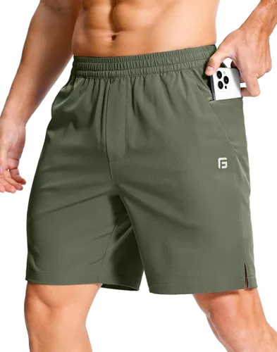 Vista 11 de GGJ Pantalones cortos deportivos ligeros para hombre con 2 bolsillos con cremallera de 7/5/9 pulgadas, pantalones cortos de tenis de secado rápido