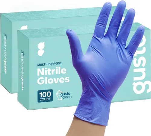 Vista 9 de GUSTO Blue Nitrile Gloves, Disposable Gloves – 4 Mil, Latex & Rubber Free, Non-Sterile Powder-Free (Formerly Comfy Package)