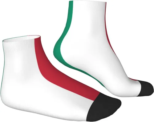 Vista 3 de Calcetines tobilleros con bandera italiana de verano, corte bajo, deportivos, cómodos, transpirables, casuales, para hombre y mujer, 2, 1 Negro