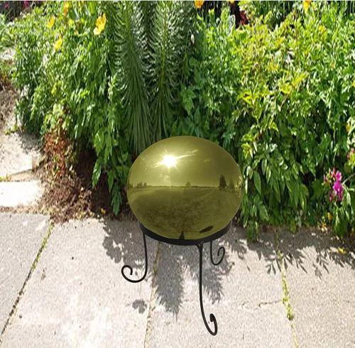 Vista 2 de Very Cool Stuff GLD06 Gazing Globo de acero inoxidable, 6 pulgadas de diámetro, dorado