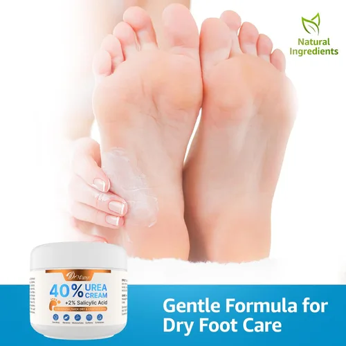 Vista 6 de Crema de urea 40% para pies, crema de pies con 2% de ácido salicílico para talones y pies agrietados secos, loción de urea 40% para pies, formulada