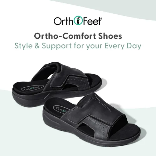 Vista 6 de Orthofeet Sandalias ortopédicas de cuero Sarasota Slide para hombre