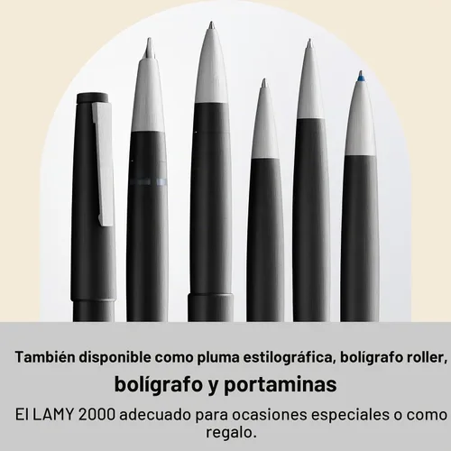 Vista 4 de Lamy 2000 – Bolígrafo con cepillado SS Clip en 4 colores (L401)