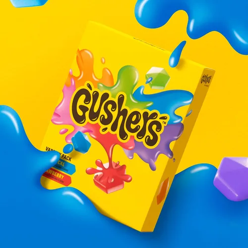 Vista 4 de Gushers - Aperitivos con sabor a frutas, paquete variado, fresa y tropical, 20