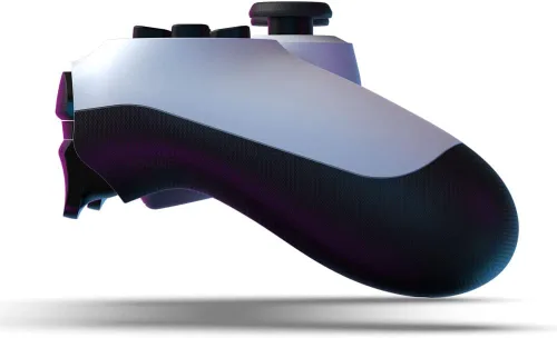 Vista 3 de MOVONE Controlador inalámbrico de doble vibración para PS4SlimPro, compatible con consola PS4 (blanco)