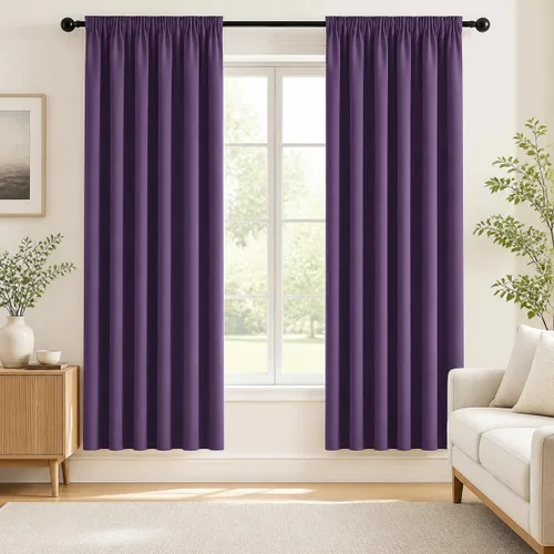 Vista 143 de Deconovo Cortinas opacas, aislamiento térmico, dobladillo para barra, reducción de ruido, certificado Oeko-TEX, cortinas de oscurecimiento