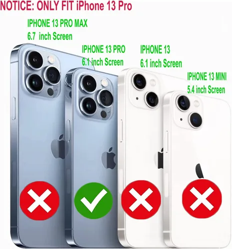 Vista 2 de STARSHOP Funda compatible con iPhone 13 Pro, con [protector de pantalla de vidrio templado incluido], protección contra caídas de grado militar a