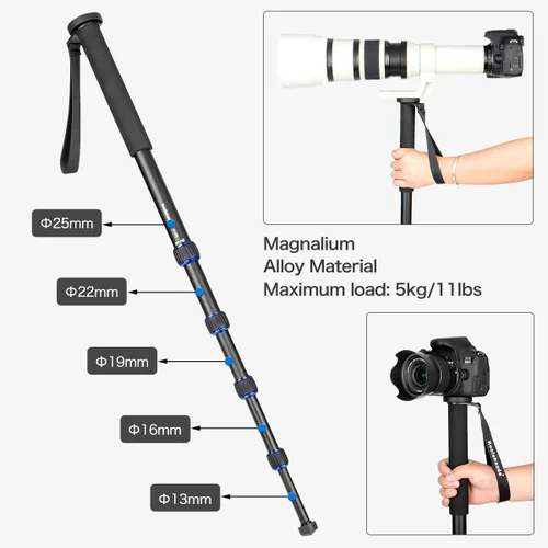 Vista 4 de Koolehaoda Monopod de cámara extensible con base de soporte plegable
