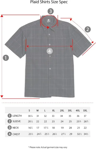 Vista 7 de YAGO Camisa de manga corta para hombre con botones de algodón y ajuste relajado