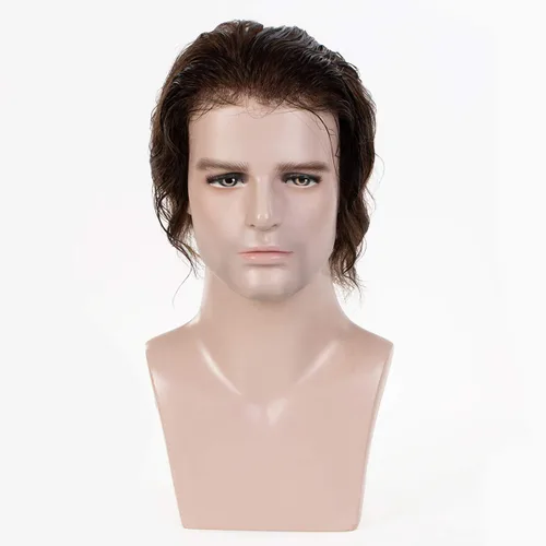 Vista 11 de Amiable toupee para hombres 0.001 in ultra suave piel fina para hombre, pieza de cabello humano real para hombres, sistema de reemplazo de cabello