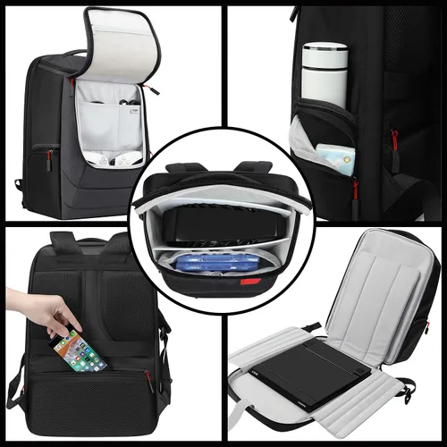 Vista 3 de Console Backpack with PS5, Large Capacity Travel Carrying Case for Sony PlayStation5 Console Digital Edition, Storage for Controller