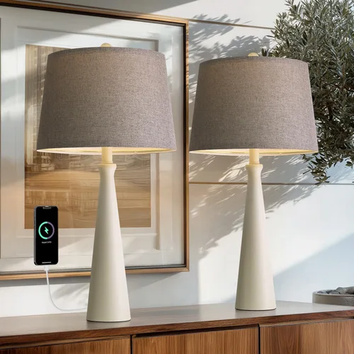 Vista 15 de Oneach Lámparas de mesa de 25.75 pulgadas para sala de estar, lámpara de noche regulable de 3 vías, con control táctil regulable de 3 vías, moderna