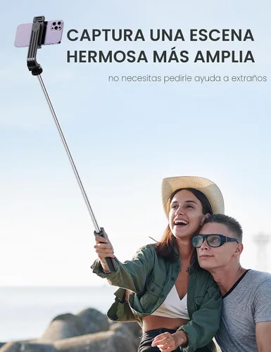 Vista 6 de ANXRE Trípode selfie stick con control remoto, extensible giratorio de 360°, soporte de trípode de teléfono de 41.7 pulgadas para filmación