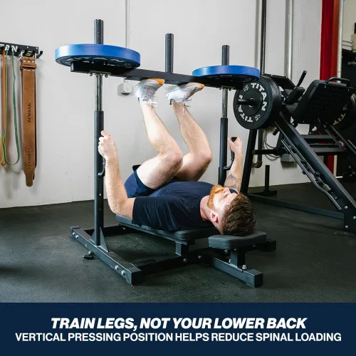 Vista 3 de Titan Fitness Máquina de prensa vertical de piernas, entrenamiento de fortalecimiento de piernas para gimnasio en casa, prensas de alta intensidad