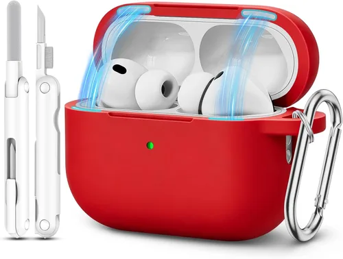 Vista 28 de Funda para AirPods Pro 3 (2025), funda protectora de silicona suave compatible con Estuche Apple AirPods Pro de 3ª generación con kit de limpieza