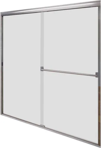 Vista 2 de Basco Classic - Puerta corrediza de ducha, se adapta a apertura de 40 a 44 pulgadas, vidrio transparente, acabado de níquel cepillado