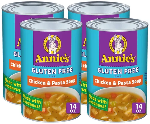 Vista 10 de Annie's - Sopa orgánica de pasta con forma de conejito y caldo de pollo, 14 onzas