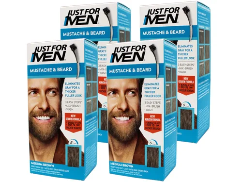 Vista 19 de JUST FOR MEN Gel de color para bigote y barba, negro real M-55, 1 cada uno (paquete de 4)