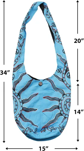 Vista 4 de Mandala Crafts Bolso hippie para mujer - Bolso bohemio tipo hobo cruzado para mujer