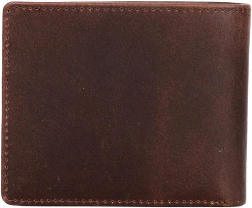 Vista 2 de Karla Hanson Cartera de cuero con bloqueo RFID para hombre, Marrón (Brown Wolf), Cartera Rfid