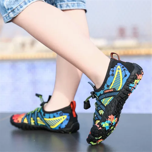 Vista 6 de UBFEN - Zapatos para el agua para niños y niñas zapatos acuáticos y livianos de secado rápido para ir a la playa practicar deportes hacer natación e