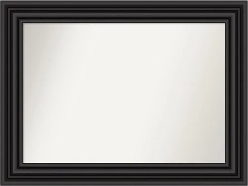 Vista 75 de Amanti Art Espejo personalizado, espejo de baño negro puente, espejo de pared o espejo de tocador de baño sobre el fregadero (26 x 26 pulgadas)