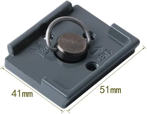 Vista 3 de Placa de liberación rápida con tornillo de 1/4 pulgadas compatible con cabezal de trípode de cámara Manfrotto 200PL-14 322RC2 324RC2 488RC2 496RC2