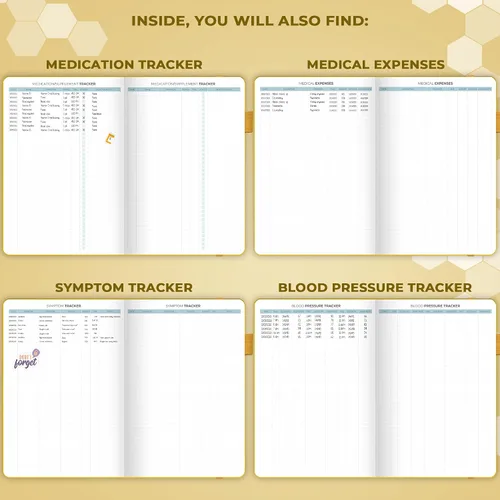 Vista 5 de Clever Fox Agenda médica grande de 12 meses – Cuaderno médico, diario de salud, diario de bienestar para rastrear la salud – 12 meses, 7 x 10.5